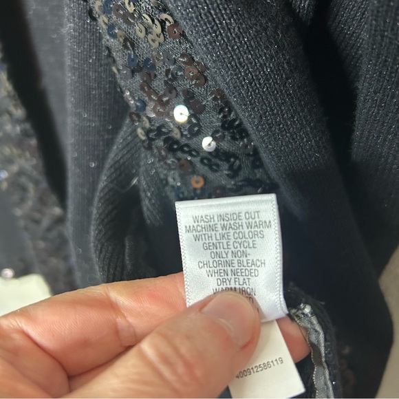 Dana Buchman Sequin Embellished Cardigan - Picture 5 of 6